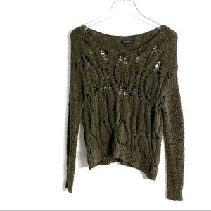 A. Eagle Knitted Sheer Green Sweater